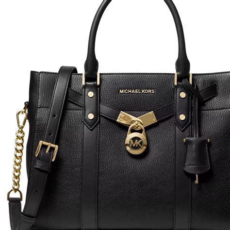 michael michael kors nouveau hamilton large pebbled leather satchel|Michael Kors studded Hamilton.